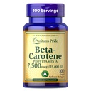 Puritan's Pride Beta Caroteen Provitamine A 7.500mcg (25.000 IE), Vitaminesupplement voor Immuunsysteem, Antioxidant en Eye Health Support, 100 Day Supply, 100 Rapid Release Softgels