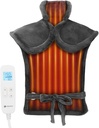 CooCoCo verwarmingskussen voor rugpijn verlichting, verjaardagsgeschenken voor papa mama vrouwen mannen, FSA in aanmerking komende items, elektrische warmtekussen voor nek schouders, auto uit, vochtverwarming, 24"x33," 10ft Cord, grijs