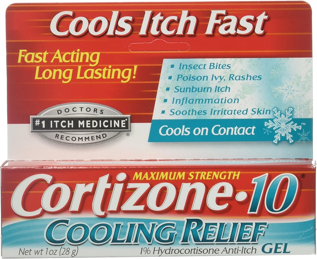 Cortizone-10 Cooling Relief Anti-Itch Gel 1 oz (verpakking van 3)