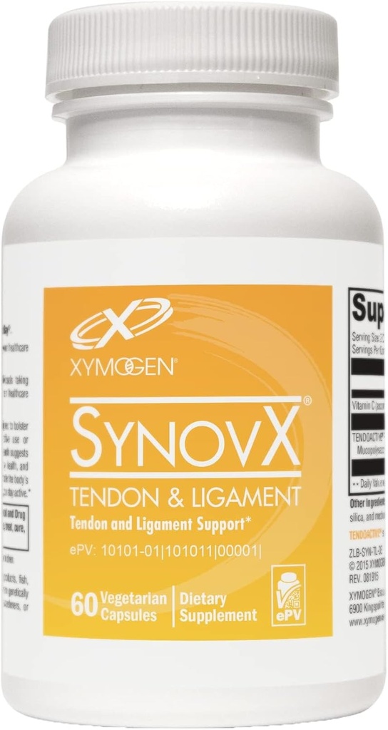 XYMOGEN SynovX Tendon & ligament - Ondersteunt het lichaam processen van Tendon & Ligament Comfort & Self-Repair - Mucopolysacchariden & Type I Collagen (60 capsules)