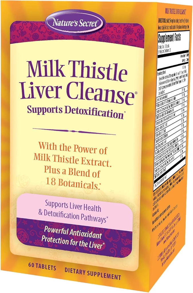 Nature's Secret Milk Thistle Lever Reiniging Tabs, 60 ct