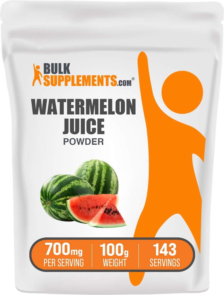 BulkSupplements.com Watermeloensap poeder - van Watermeloen Fruit, Fruitpoeder, Hydation Supplement - 700mg per portie, 100g (3,5 oz) (pakket van 1)