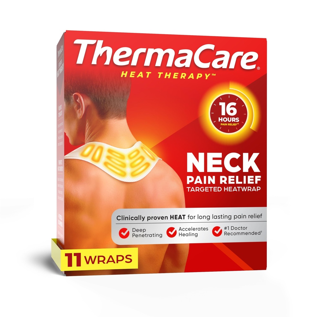 ThermaCare Heat Wraps for Neck & Shoulder Pain Relief - Portable Lijm Verwarmingspads with 16-Hour Therapeutic Heat - Drug-Free Muscle & Joint Soothing Patches - Large - 11-Count