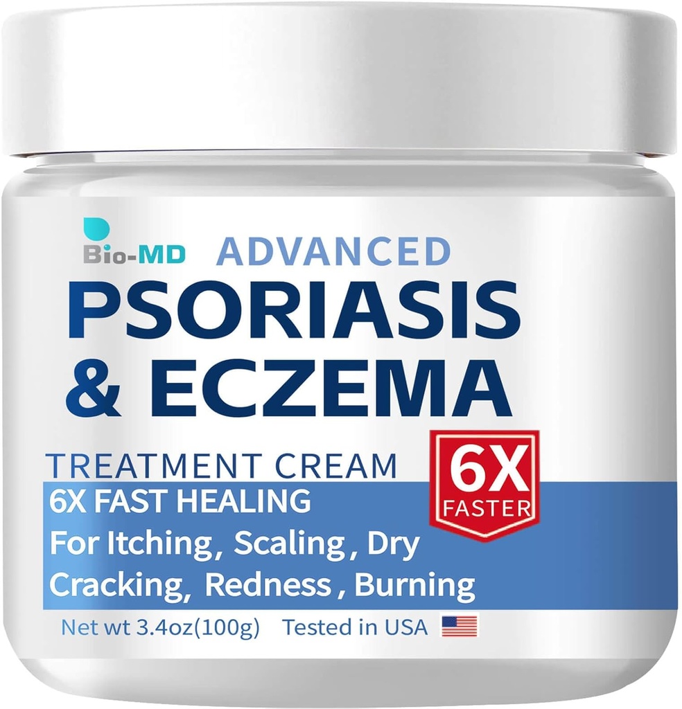Bio-MD Psoriasis Eczeem Cream, Eczeem Cream voor volwassenen, Extra sterkte controle opnieuw optreden, Relieve Symptoom van Resistent, Effectief voor Seborrheic Dermatitis, Folliculitis behandeling