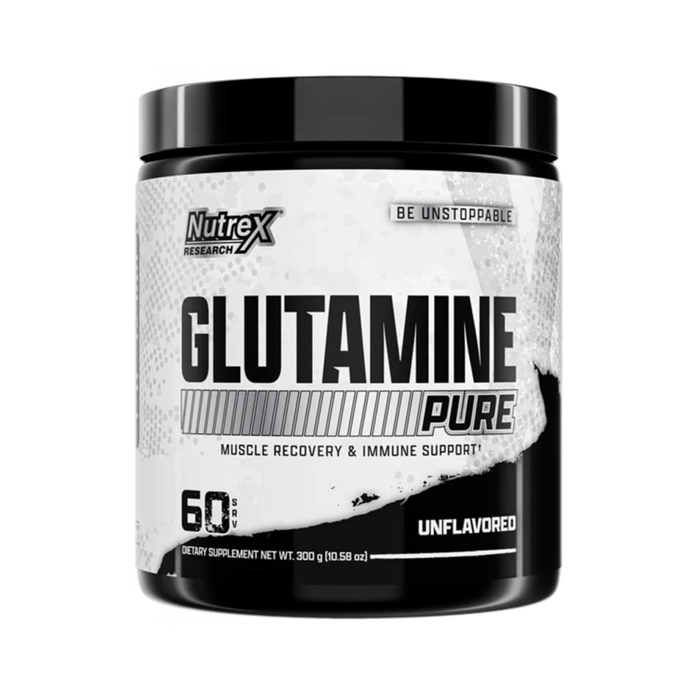 Nutrex Research L-Glutamine Powder Supplement - 60 Serving - Pure Unflavored, Non-GMO & Gluten Free 