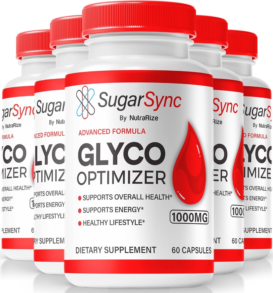 NutraRize (5 Pack) Sugar Sync Glyco Optimizer Capsules, Officiële SugarSync Glyco Optimiser, Sugar Sync Joint Optimizer, Sugar Sync Gluco Cleanse Detox Formula, SugarSync Glycol Reviews (300 Capsules)