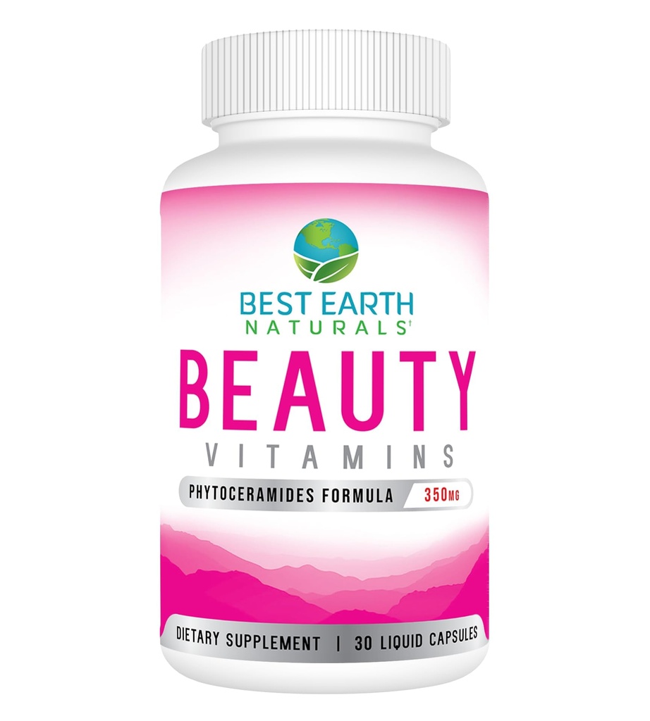 Best Earth Naturals Beauty Vitaminen Phytoceramide Pillen - Skin Hydrating Support Supplement met Alpha Lipoïnezuur en meer om te helpen bevorderen Hydrated Skin - 30 Tellen