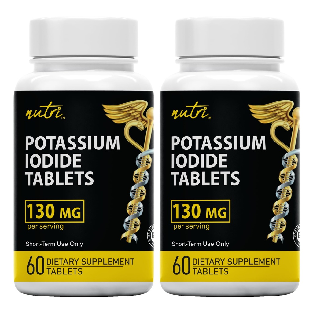 Nature's Fusions Kaliumiodide Tablets (verpakking van 2) 130mg - 120 Tablets EXP 10/2032 - YODO Naciente - KI Pillen - Yoduro de Potasio
