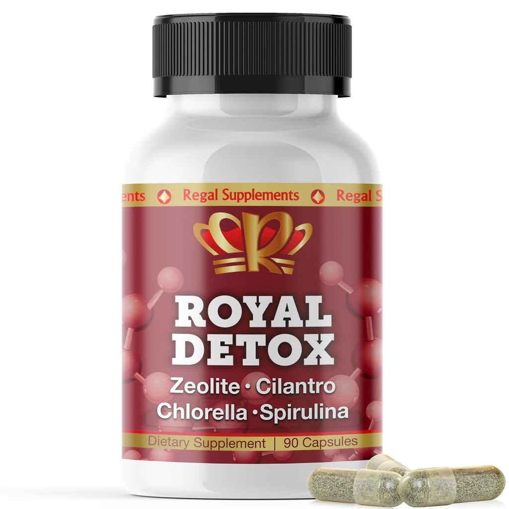 Royal Detox - All-in-One Cleanse Zeolite, Cilantro, Chlorella, Spirulina, Apple Pectin 