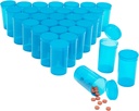Bouteilles à pilules vides Javale 30 packs - 19 capacité de Dram - Plastique Bleu - Bouchons pour un accès facile - Conteneurs et flacons de médicaments avec bouchons - Violons de voyage ouverts