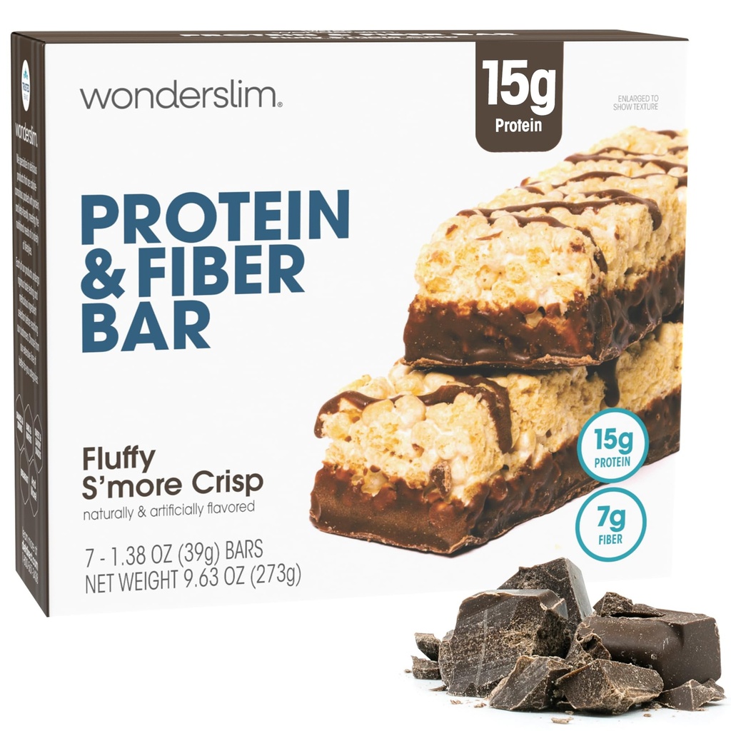 Wonderslim High Fiber Protein Bars, Fluffy S'more Crisp 