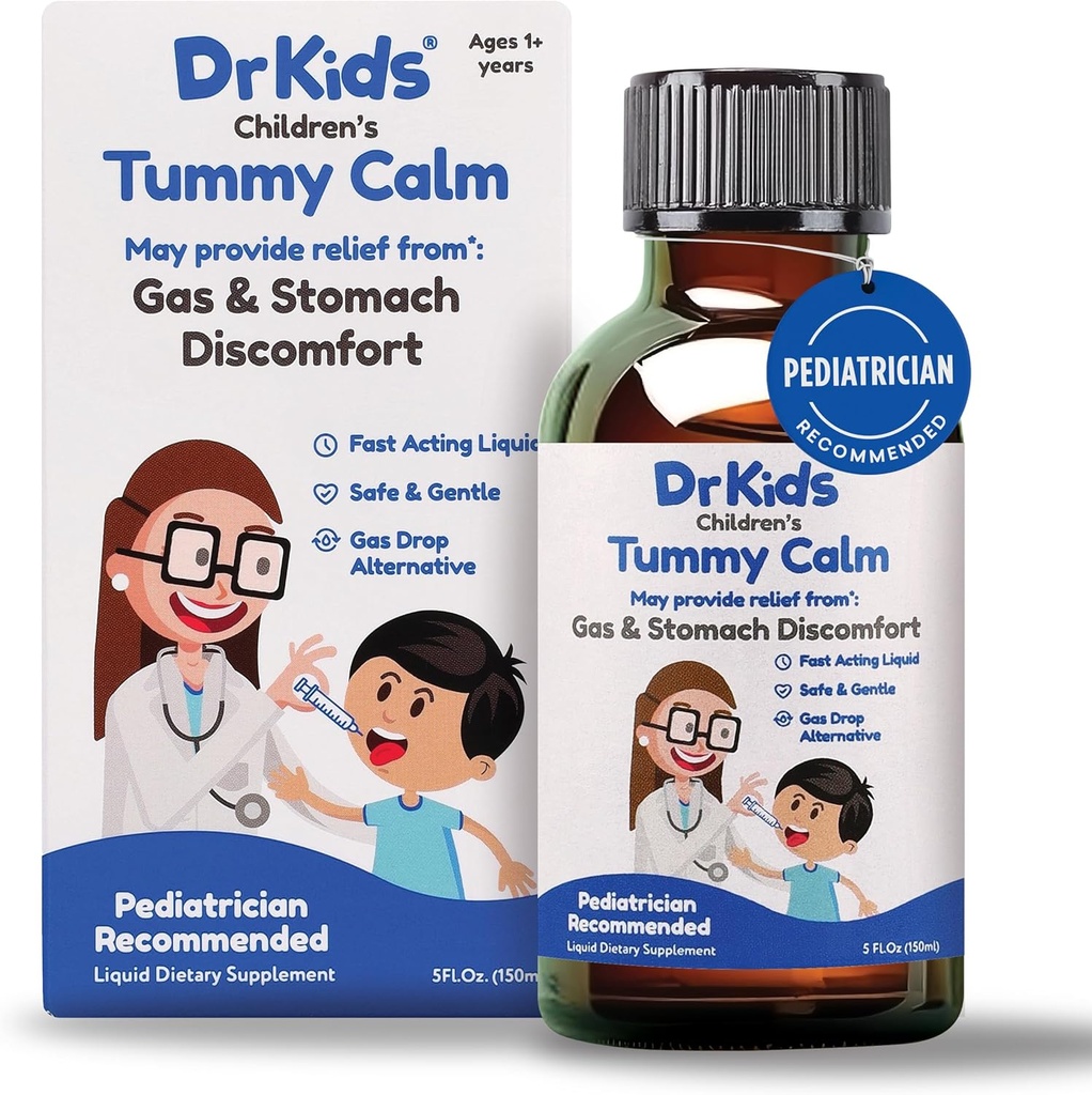 Tummy Calm Dr. Kids Kinderen... Gas Relief & Upset Momach Support, Alternative Gas Drops for Pasgeborenen & Kids, Safe & Gentle Oral Solution, Natural Constipatie Relief, 5 Fl Oz (Pack of 1)