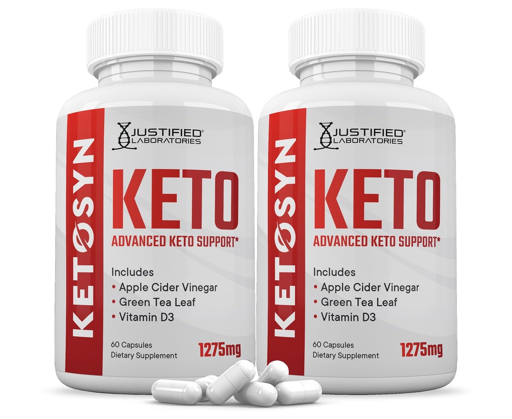 (2 Pack) Ketosyn Keto ACV Pillen 1275MG Keto Ondersteuning Blend Capsule alternatief voor Keto ACV Gummies samengesteld met Apple Cider Vinegar Extra Virgin Olive Oil Powder Green Tea Leaf 120 Capsules