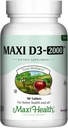Maxi-Santé Vitamine D3 2000 UI - Pour une fonction musculaire saine, la santé osseuse et le soutien immunitaire – 90 comprimés – Meilleur supplément casher pour les adultes