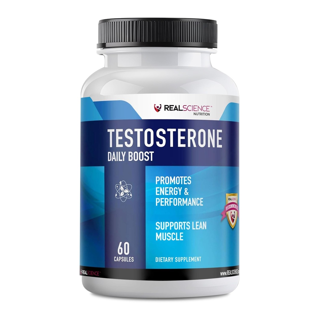 Dagelijkse Boost Free Testosteron Booster voor mannen - Sterkste supplement voor spiergroei, bodybuilding & energie met 9 krachtige ingrediënten - 60 capsules