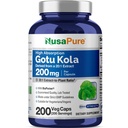 NusaPure Gotu Kola Capsules 20:1 Extract, 200 mg Equivalent aan 4000mg Per Veggie Caps, 200 Telling, Non-GMO, Vegan, Bioperine - Traditioneel Herb Extract