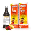 Emulsión de Escocia Cod Liver Oil Liquid Supplement met vitamine A, D, E & B1 - Natural Fish Oil Omega 3 voor kinderen en volwassenen - Delicious Strawberry Banana Flavor - 6,5 oz (2-pack)