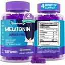Melatonine Gummies 30mg voor volwassenen - Maximale sterkte Melatonine Gummies voor ontspannen en kalmeren, Exogene Melatonine Supplement met FOS voor Immune, Gut Health en pH Balance, Suikervrij -120 Tellingen