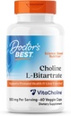 Dokter's Best Choline L-Bitrate (VitaCholine), ondersteunt prenatale gezondheid en leverfunctie, non-GMO, Glutenvrij, Sojavrij, Vegan 60 Veggie Caps