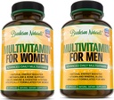Supplément multivitamine pour femmes + Supplément multivitamine pour hommes. Vitamines Complexe A C D E & Vitamine B. Soutien immunitaire et féminin. Améliore la santé cardiovasculaire et de la prostate. Antioxydant & Energisant naturel