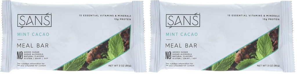 SANS Meal Bar Mint Cacao Meal Bar, 3 OZ (verpakking van 2)