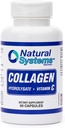 Collageen Plus Vitamine C by Natural Systems 60 Capsules - Collageen Hydrolysaat en Vitamine C for Vital Hair and Skin - Collageen Supplementen Vrouwen en Mannen - Gehydrolyseerde Collageen Peptides Powder Pillen
