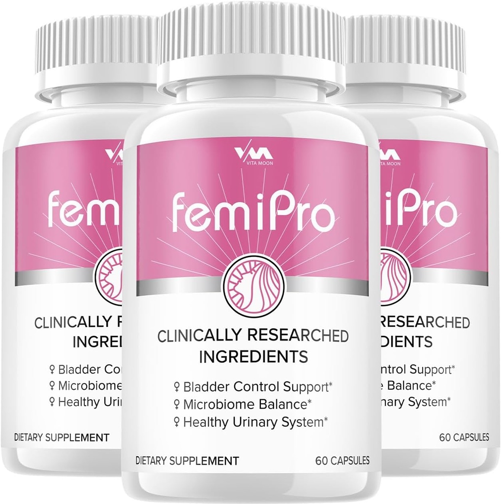 (3 Pack) Femi Pro Probiotica - FemiPro Advanced Formula Bladder Control Support, Microbiome Balance, Healthy Urinary System, 180 Capsules