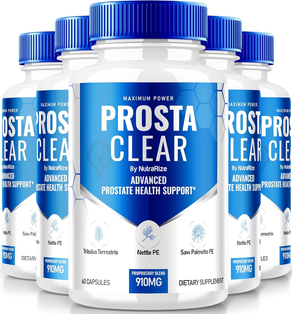 NutraRize (5 Pack) Prosta Clear - Premium Supplement to Support Prostate Heath, All Natural Capsules to Regain Control & voor algemene gezondheid, ProstaClear Pillen Reviews (300 Capsules)
