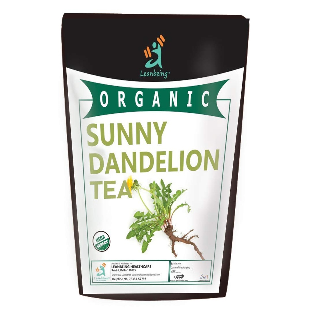 Astha Leanbeing Organic Dandelion Leaf & Root (100Gm) Herbal Tea | for Cleansing Liver, Supports Kidney Function and Health