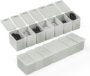 Weekly Small Pill Organizer, 7 dagen pil geval, Dagelijkse Vitamine Case Medicine Box, Pill Containers voor Medicine Supplementen Visolie(2Pcs,Grijs)