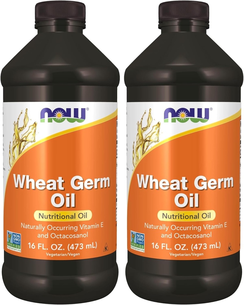 NOW Supplementen, Tarwekiemolie met essentiële vetzuren (EFA's), Voedingsolie, 16-Ounce (verpakking van 2)