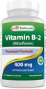 Best Naturals Vitamine B2 (Riboflavine) 400mg - Migraine Relief - Veggie Capsules - Conezyme Precursor - 120 Tel.