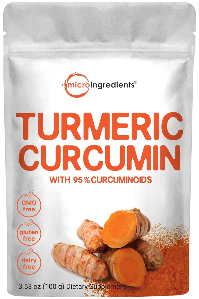 Extrait de curcuminoïdes à 95 % (extrait de curcuminoïdes naturels et suppléments de curcuma), 100 grammes, riche en antioxydants pour le soutien mixte et immunitaire, Pas d'OGM, Vegan Friendly, Inde Origine