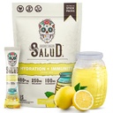 Salud 2-in-1 Hydration Packets + Immunity Electrolytes Powder, Limonade - Agua Fresca Drink Mix, Vlierbes, Dairy & Soy Free, Non-GMO, Gluten Free, Veganist, Low Calorie, 1g Sugar (15 Servers)