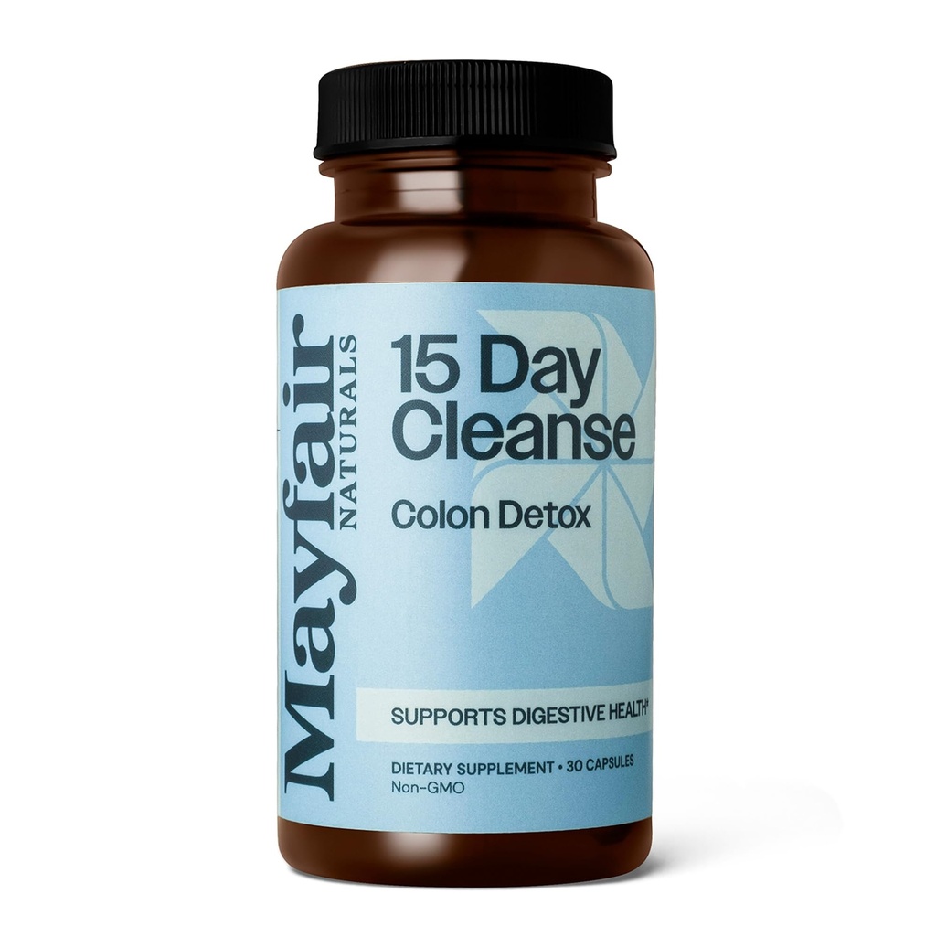15 dagen Reinigen Colon Detox, Dieetsupplement, 30 capsules, Natuurlijke Laxatief voor Constipatie en Digestieve Gezondheid Supplement