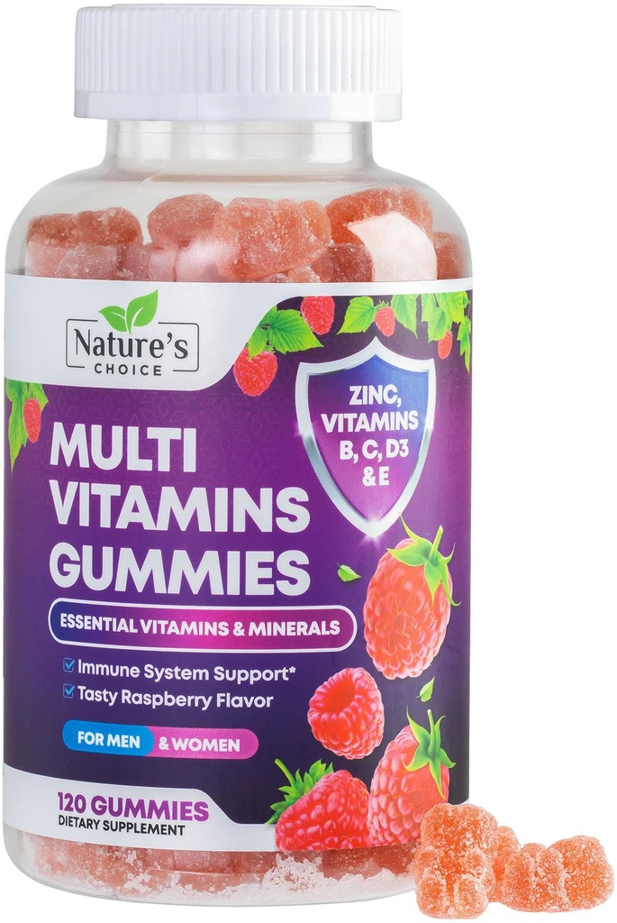 Multivitamin Gummies for Adults - Complete Adult Multivitamins Gummy with Essential Vitamins A, C, D, E, & High Potency B12 for Women & Men, Daily Immune Support Multivitamins Supplement - 120 Gummies