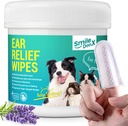 Hondenoorreiniger Wipes - Hondenoorinfectie behandeling Snelle verlichting van oor jeuk en ontsteking, Kattenoor Wipes Voorzichtig verwijderen oor Wax afval en ruiken (50 st, Lavendel)