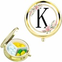 Petite boîte à pilules pour la poche de la Purse, Personnalisé petite boîte à pilules 3 compartiment, Mignon organisateur de pilules, Cadeau pour les femmes adolescentes filles, Essentiels de voyage, Excellente boîte à bijoux,RingBoîte de présentation