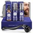 Baard Gift Kit - Olie, Wash, Conditioner, Roller (Needle Lengte: 0,25mm) voor Baard, Opbergzak, Mustache Gifts Set voor Vriend Man Vaders Papa Mannen Hem