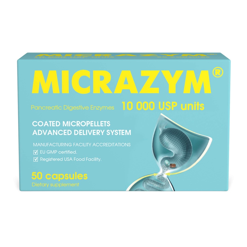 AVVA Pharmа Pancreatrische Enzymen - 10.000 USP Effectieve Pancreatrische Enzyme Supplementen - Digestieve Enzymen voor Digestie - 50 snelwerkende Capsules met Amylase, Lipase en Protease