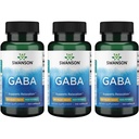 Swanson GABA - Aminozuursupplement ter bevordering van rust en ontspanning ter ondersteuning van rustgevende slaap - hoge potentieformule ter ondersteuning van gezonde stressniveaus - (100 capsules, 500 mg elk) (3 verpakkingen)