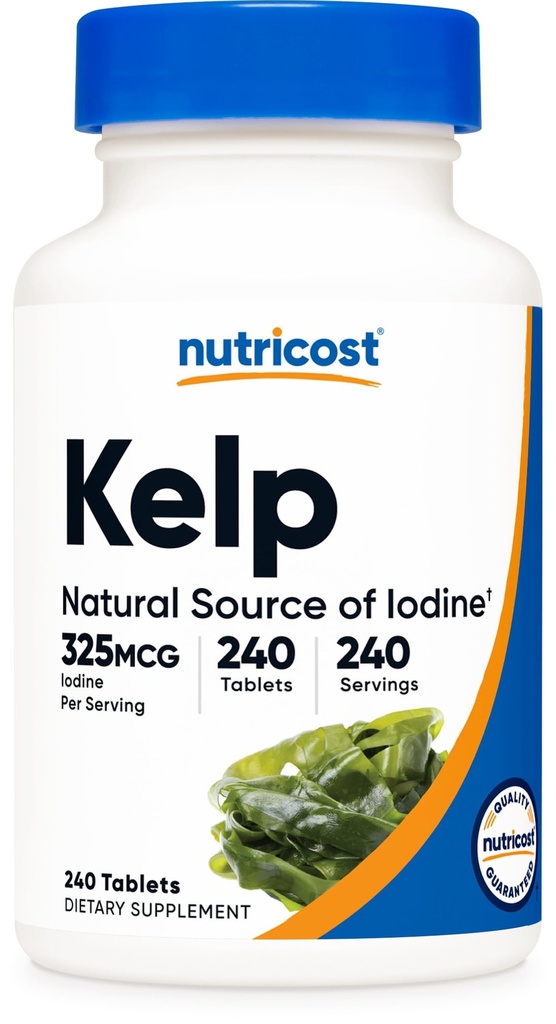 Nutricost Kelp tabletten, 325 mcg jodine, 240 tabletten - Non-GMO, Glutenvrij