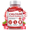 Calcium citraat 1200mg Gummies met vitamine D3: met calcium Magnesium Zink Vitamine D3 K2 voor botspier Immune - Ultimate Absorptie Calcium Supplement voor vrouwen & mannen, suikervrije