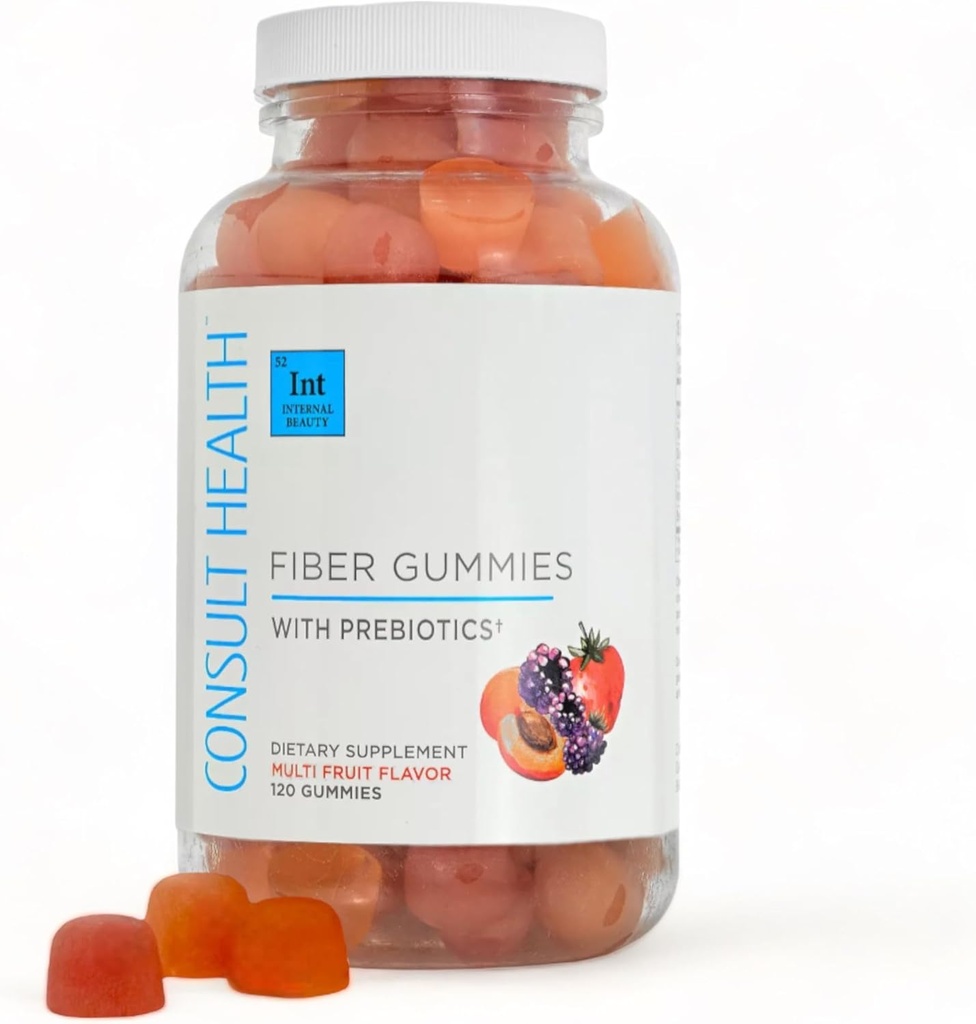 Raadpleeg Health Fiber Supplement Gummies - Suikervrije Multi Fruit smaak - 6g Prebiotic Plant Based Fiber Blend - 120 Tellen