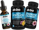 Lymphatic Drainage Supplements Pills & Drops - Organic Lymphatic Support Liquid Drops Cleanse Capsules with Echinacea, Ginger, Dandelion, Red Root Supplement Lymph Node Detox Cleanse System Drainage
