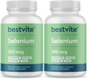BESTVITE Selenium 200mcg (360 Vegetarische Capsules) (2-pack) - No Stearates - No Flow Agents - Vegan - Non-GMO - Glutenvrij