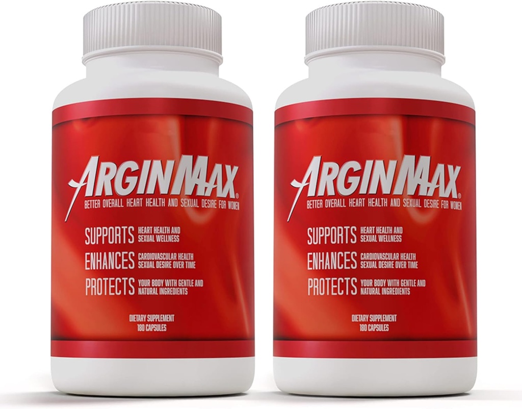Supplément ArginMax L pour femmes pilules pré-entraînement - flux sanguin d'oxyde nitrique, booster d'oxygène, supplément d'oxyde nitrique - Sports Nutrition Boosters d'oxyde nitrique - 2 packs, 360 capsules
