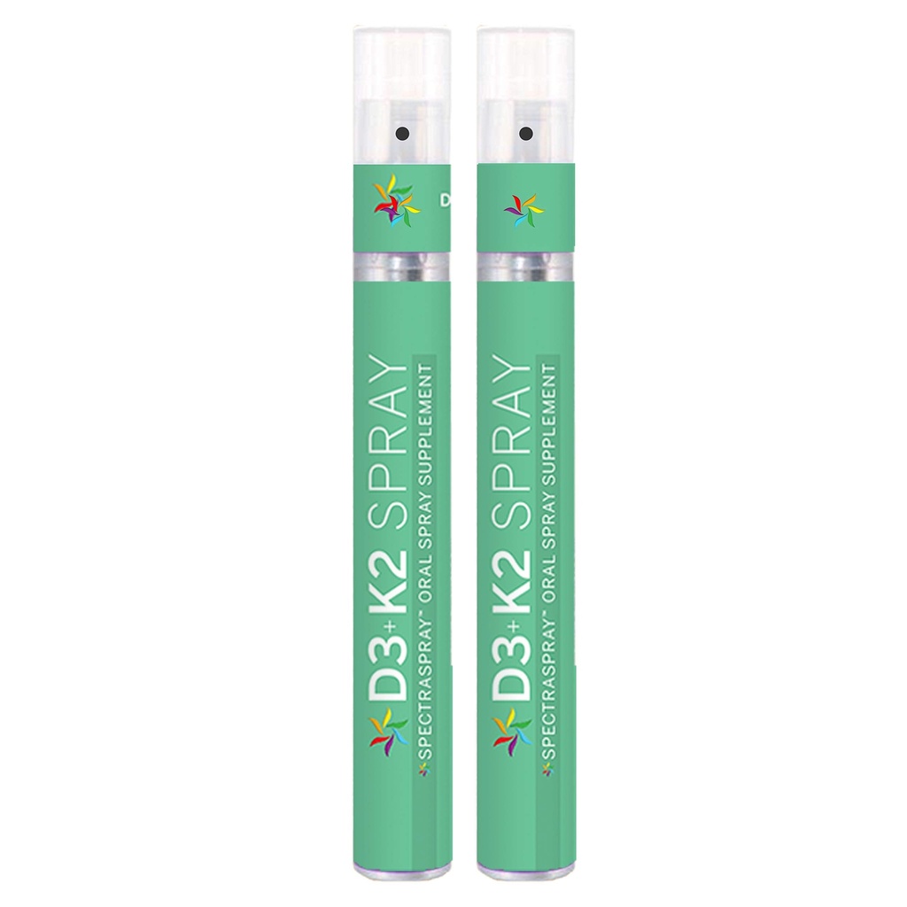 Spectraspray Vitamin D3 + K2 Spray 2 Pack - MenaQ-7 K2 Oral Liquid Vitamin Healthy Lifestyle Support, GLP-1 Nutrition Support, 60 Day Supply Total