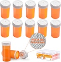Bouteille de pilules avec bouchon de déshydratant, bouteille de médicaments, bouteilles de pilules vides avec bouchons, bouteilles de pilules vides (6 Dram, 12 Pack)