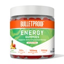Bulletproof Sugar-Free Tropical Energy Gummies, 60 Count, Supplement voor dagelijkse en duurzame energie met 100mg CoQ10, Dagelijkse waarde van B12, 100mg Brain Octane Oil